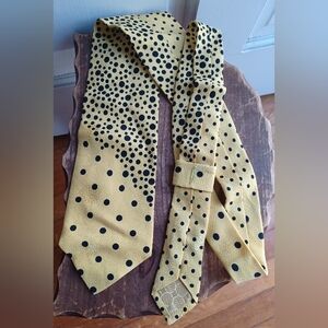 Santostefano Pale Yellow Polka Dot Silk Tie